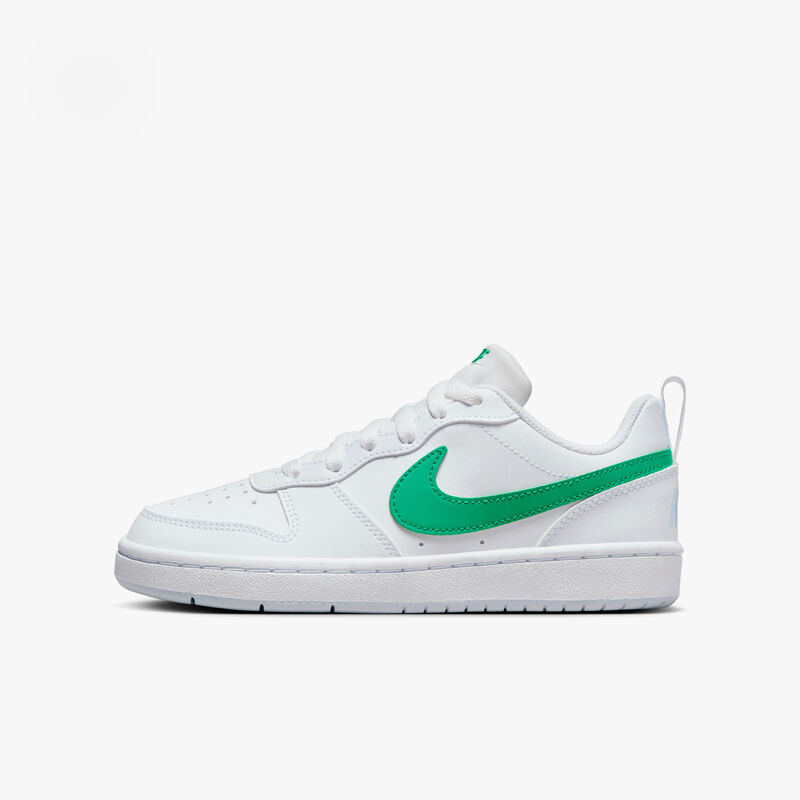 Nike Court Borough Low Recraft, Blanco/Verde Estadio-Gris Fútbol, hi-res