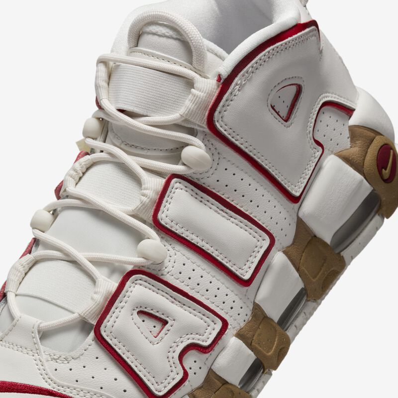 Nike Air More Uptempo, Fantasma/Marrón Claro Goma/Transparente/Rojo Gimnasio, hi-res