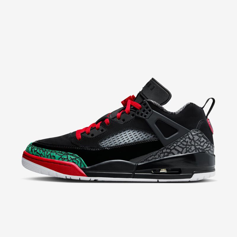 Jordan Spizike Low, Negro/Verde Clásico/Blanco/Rojo Universitario, hi-res