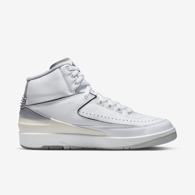 Air Jordan 2 Retro, Blanco/Vela/Negro/Gris cemento, hi-res