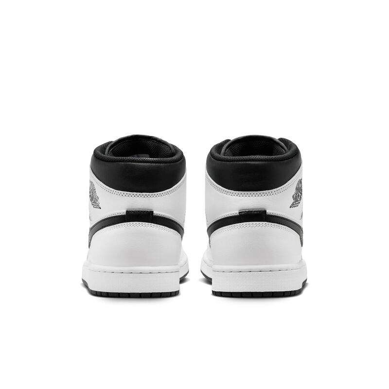 Air Jordan 1 Mid, Blanco/Blanco/Negro/Negro, hi-res