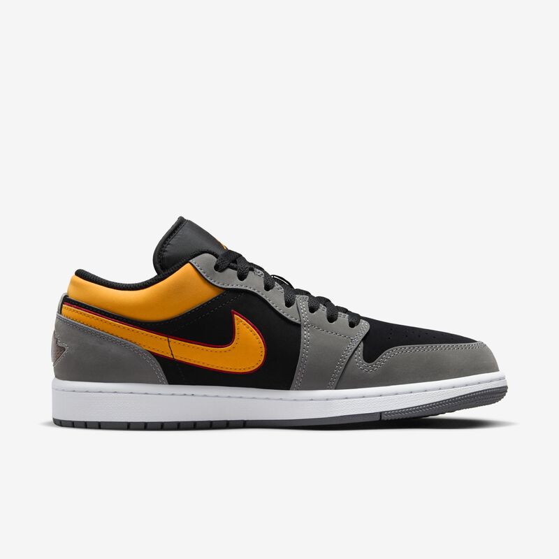Air Jordan 1 Low SE, Negro/Grafito claro/Rojo cardenal/Naranja vivo, hi-res