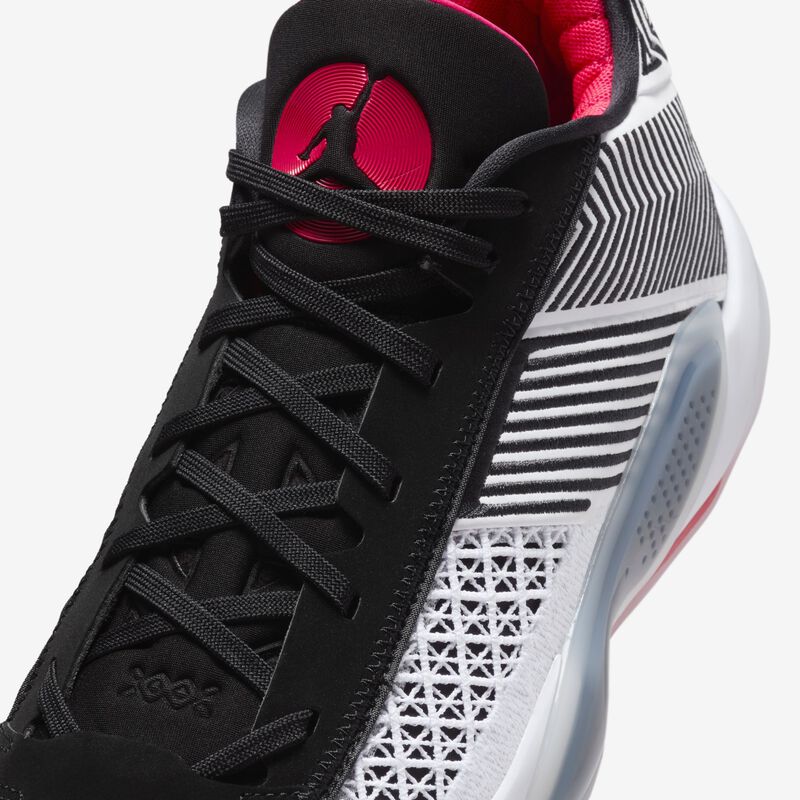 Air Jordan XXXVIII Low "Fundamental", Blanco/Negro/Rojo Sirena, hi-res