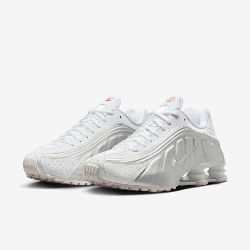 Nike Shox R4, Blanco/Mtlc Plata-Blanco- Carmesí, hi-res