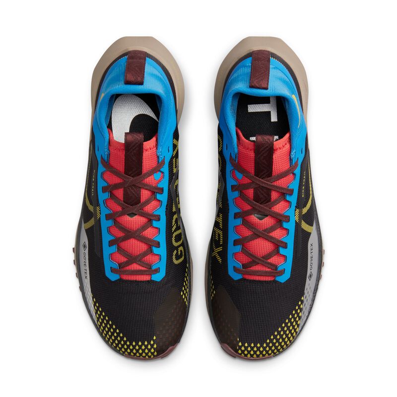 Nike React Pegasus Trail 4 GORE-TEX, Negro/Azul fotográfico claro/Rojo pista/Azufre vivo, hi-res