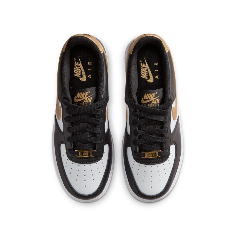 Nike Air Force 1, Negro/Negro/Blanco/Oro metalizado, hi-res
