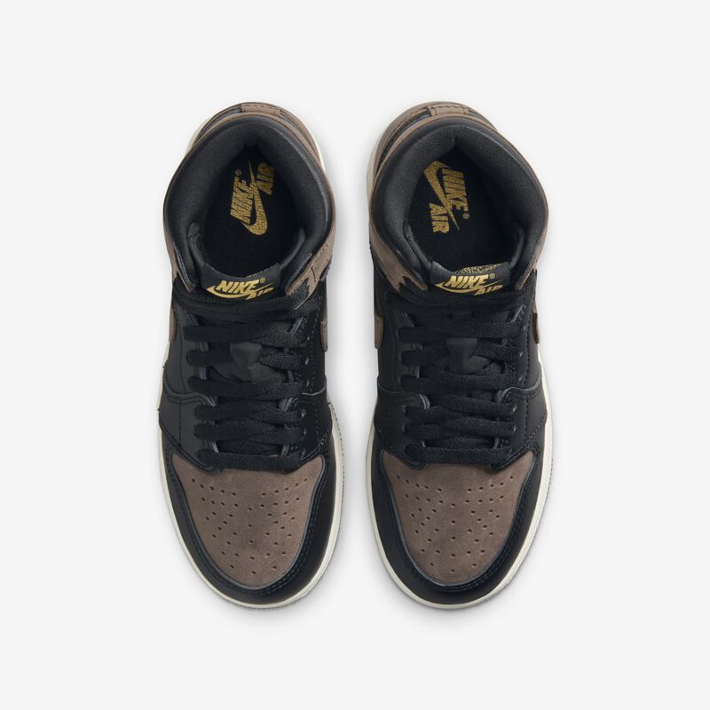 Air Jordan 1 High OG, Negro/Oro Metálico/Palomino/Vela, hi-res