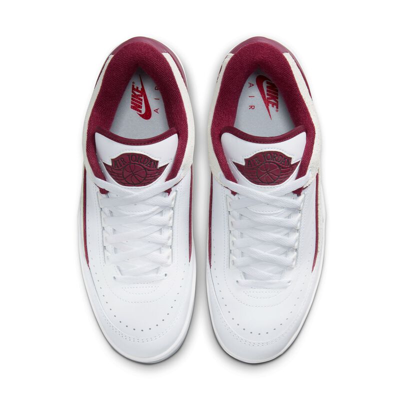 Air Jordan 2 Retro Low, Blanco/Gris Acero Claro/Rojo Cerezo, hi-res