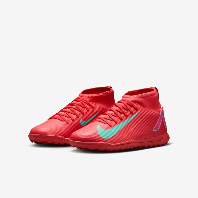 Nike Jr. Mercurial Superfly 10 Club, Brasa Resplandor/Verde Aurora, hi-res