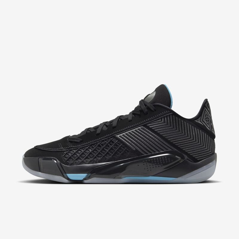 Air Jordan XXXVIII Low, Negro/Gris partícula-Antrancita, hi-res