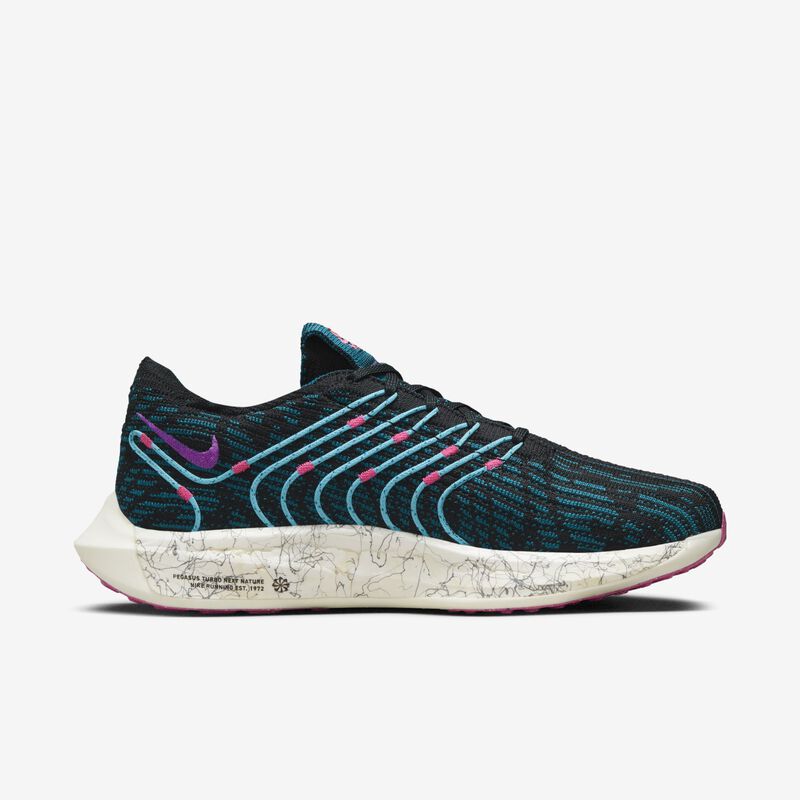 Nike Pegasus Turbo Next Nature SE, Negro/Abismo verde/Rosa intenso/Sueño fucsia, hi-res