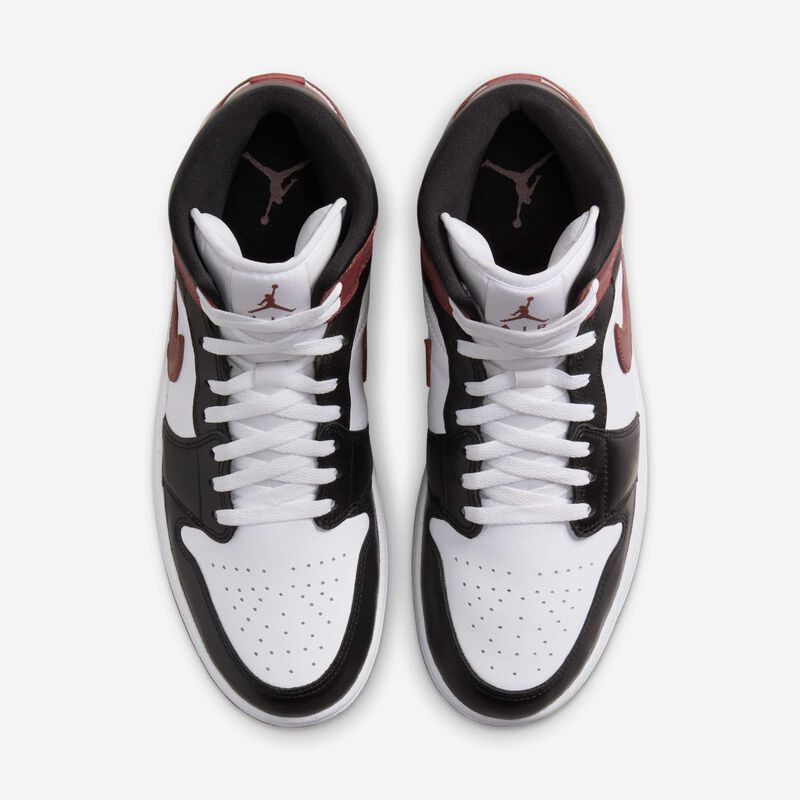 Air Jordan 1 Mid SE, Blanco/Negro/Poni Oscuro, hi-res