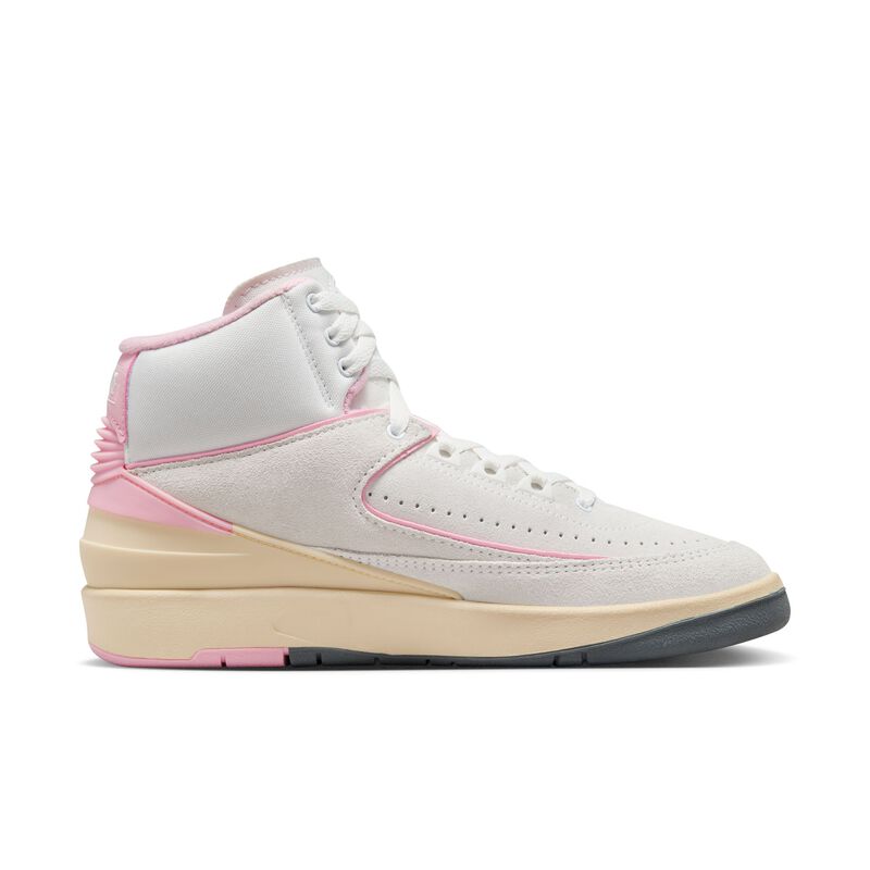 Air Jordan 2 Retro, Blanco cumbre/Rosa suave medio/Muselina/Rojo gimnasio, hi-res