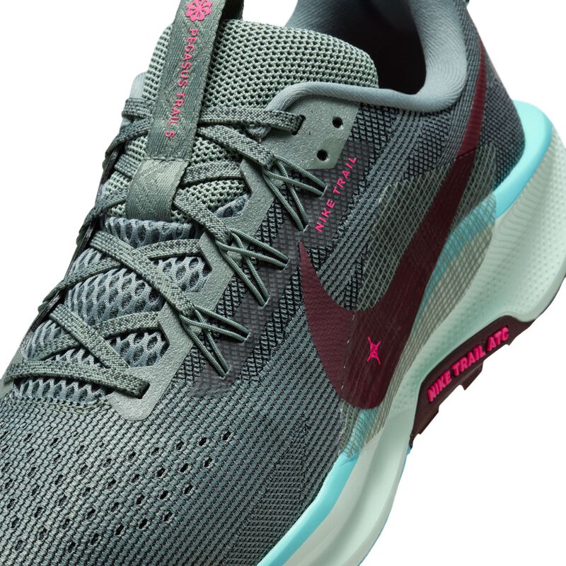 Nike Pegasus Trail 5, Verde Arcilla/Menta Espuma Turq-Algas-Burdeos Crush-Hyper Pink, hi-res