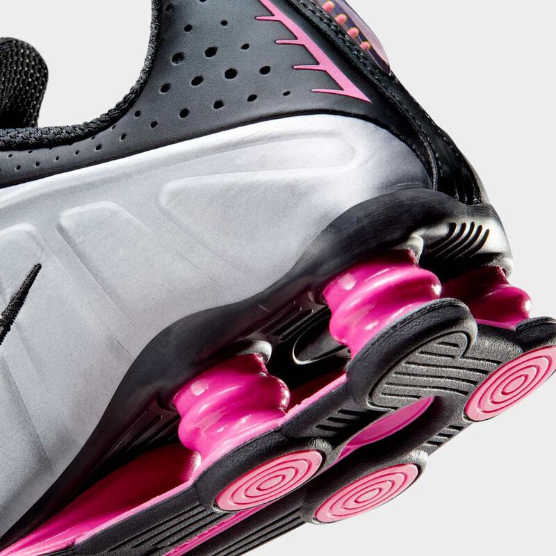 Nike Shox R4, Negro/Met&aacute;lico Plata-Rosa, hi-res