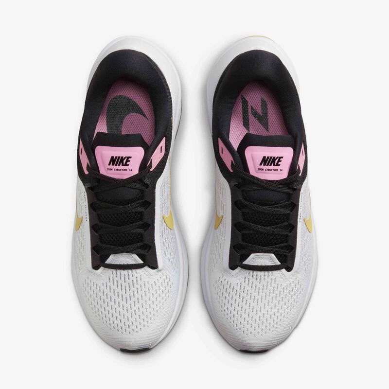 Nike Air Zoom Structure 24, Blanco/Negro/Hechizo rosa/Oro trigo, hi-res