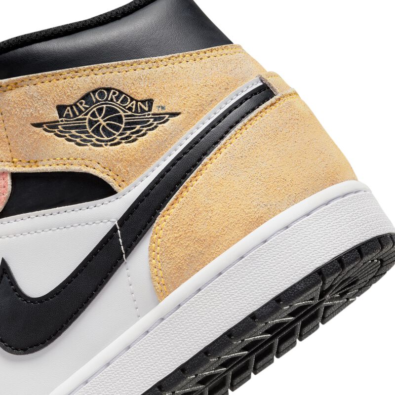 Air Jordan 1 Mid SE, Ascua mágica/Blanco/Negro/Reloj de sol, hi-res