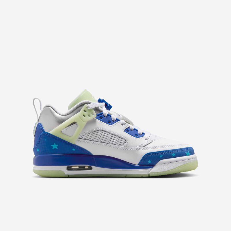 Jordan Spizike Low Sneaker School, Blanco/Volt Tinte/Plata Metalizado/Hiper Royal, hi-res
