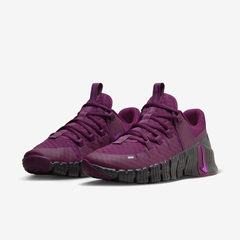 Nike Free Metcon 5, Burdeos/Negro/Voltio/Morado vivo, hi-res