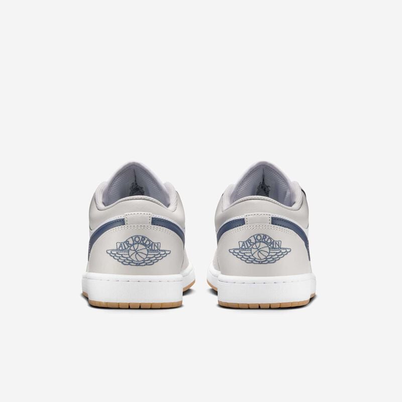 Air Jordan 1 Low, Blanco/Gris Neutro/Marrón Medio Goma/Azul Marino Medianoche, hi-res