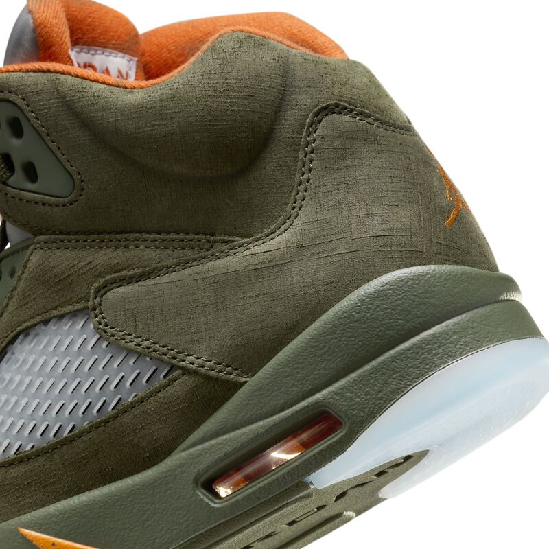 Air Jordan 5 Retro, Oliva Militar/Naranja Solar, hi-res