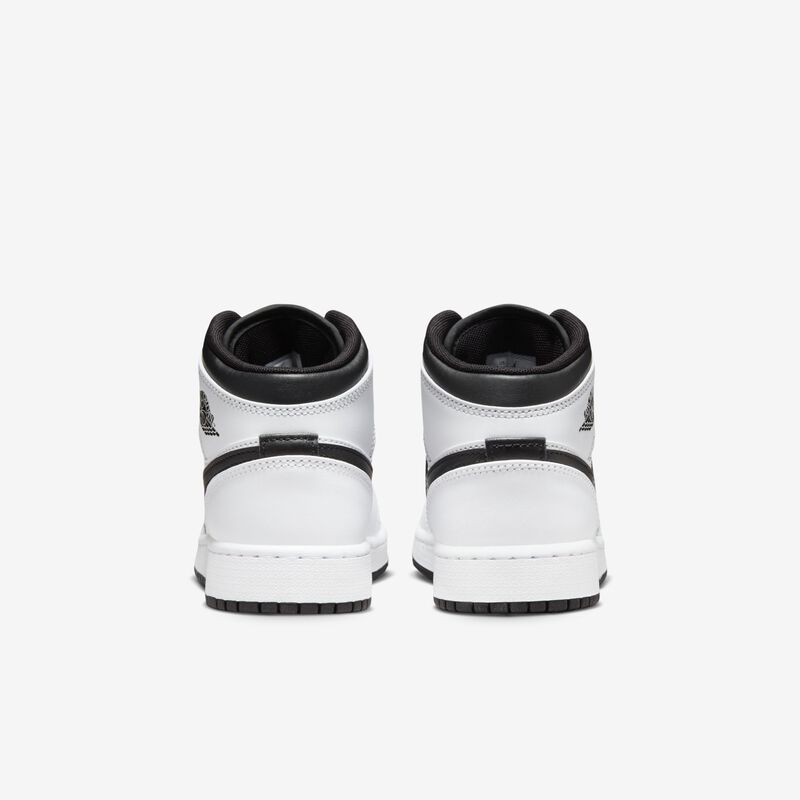 Air Jordan 1 Mid, Blanco/Blanco/Negro/Negro, hi-res
