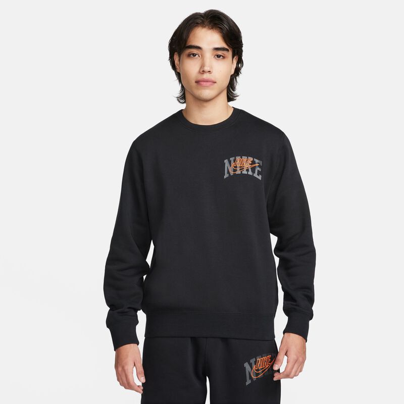 Nike Club Fleece, Negro/Naranja De Seguridad, hi-res