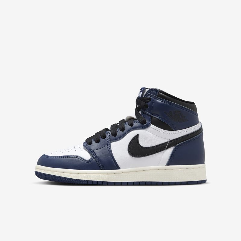 Air Jordan 1 High OG, Azul marino medianoche/Blanco/Vela/Negro, hi-res