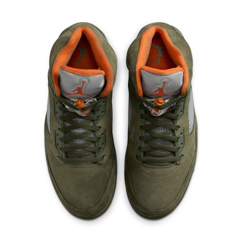 Air Jordan 5 Retro, Oliva Militar/Naranja Solar, hi-res