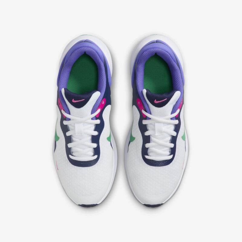 Nike Revolution 7, Blanco/Verde estadio-Violeta persa, hi-res