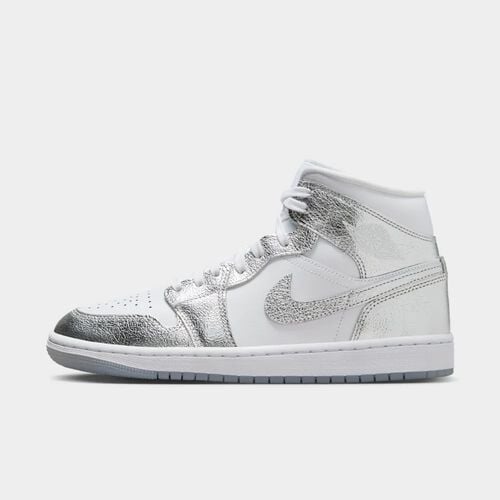 Air Jordan 1 Mid SE, Blanco/Wolf Grey/Metallic Silver, hi-res