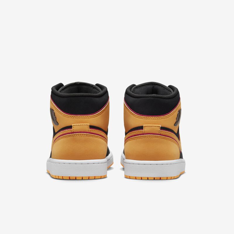 Air Jordan 1 Mid SE, Negro/Rojo cardenal/Blanco/Naranja vivo, hi-res