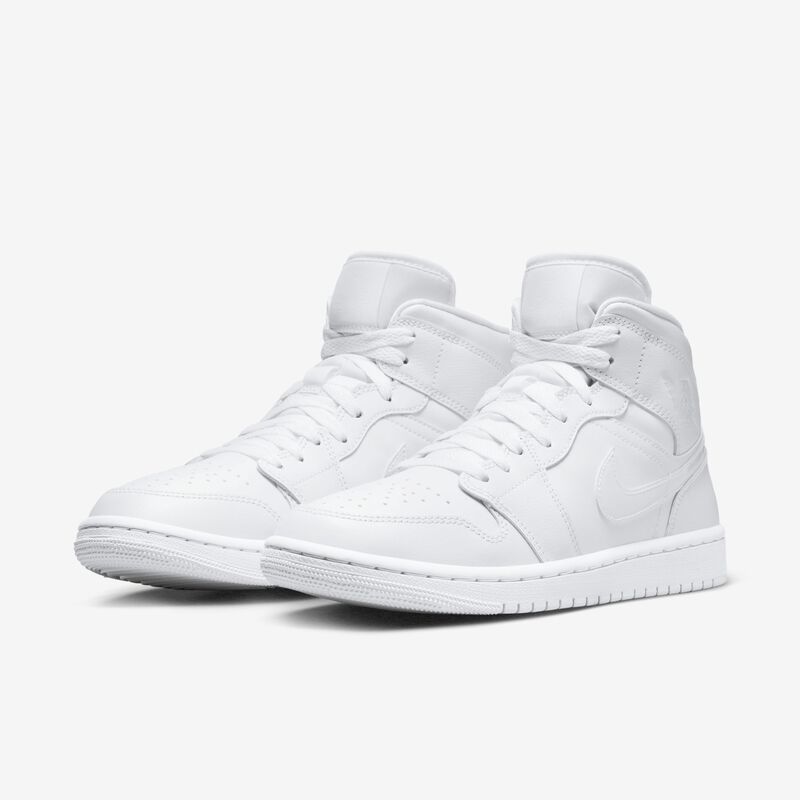 Air Jordan 1 Mid, Blanco/Blanco/Blanco, hi-res