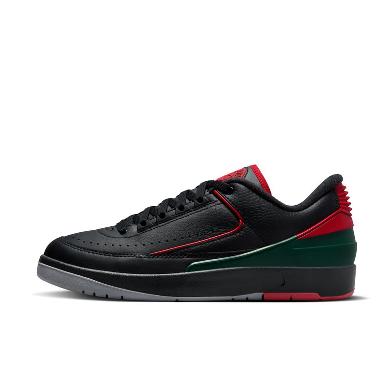 Air Jordan 2 Retro Low "Origins", Negro/Abeto/Gris cemento/Rojo pasión, hi-res