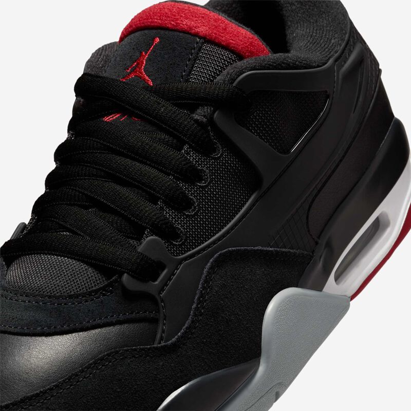 Air Jordan 4 RM, Negro/Gris Lobo/Blanco/Rojo Varsity, hi-res