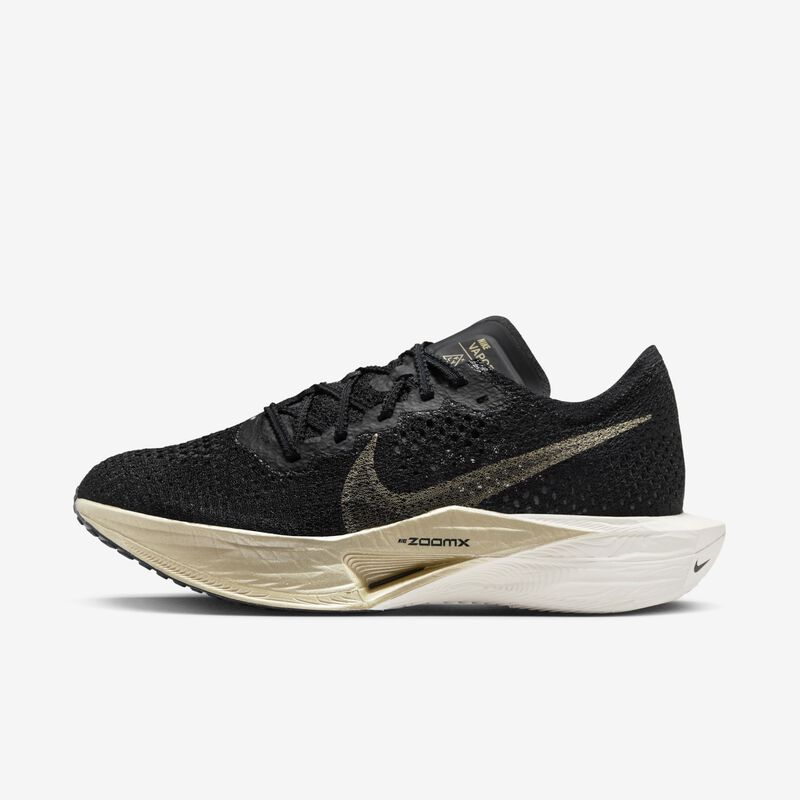Nike Vaporfly 3, Negro/Negro/Crudo/Oro metalizado con textura, hi-res