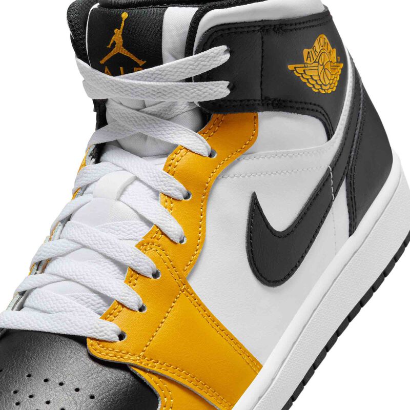 Air Jordan 1 Mid, Amarillo Ocre/Negro-Blanco, hi-res