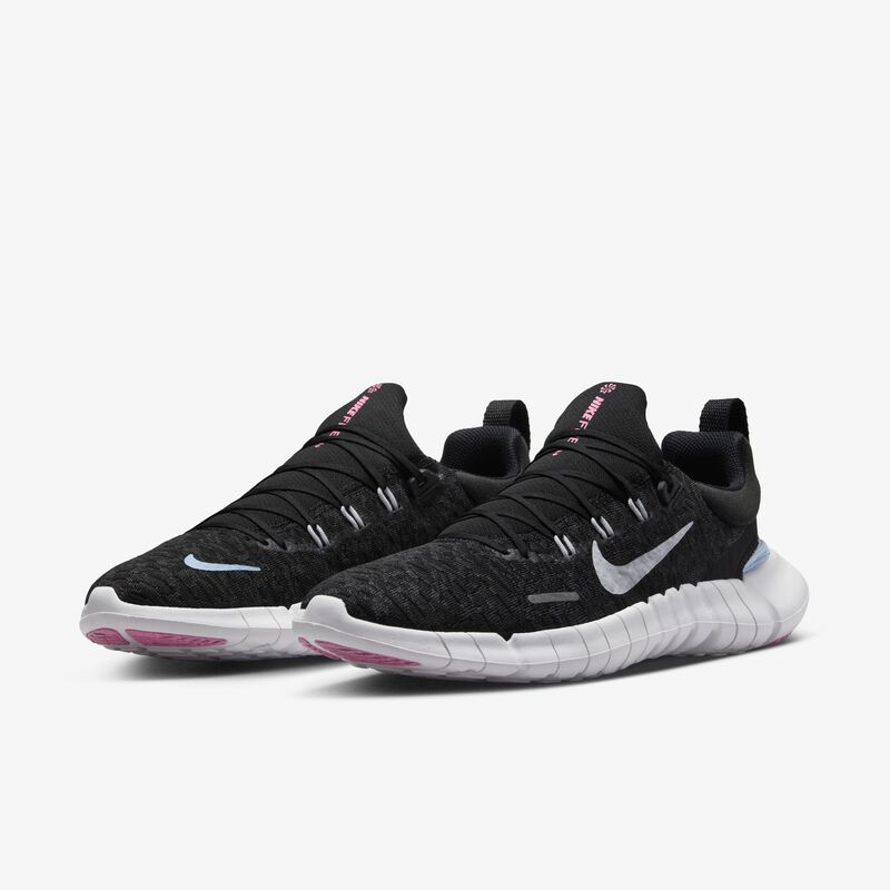 Nike Free Run 5.0, Negro/Blanco-Fútbol Gris-Rosa Hechizo, hi-res