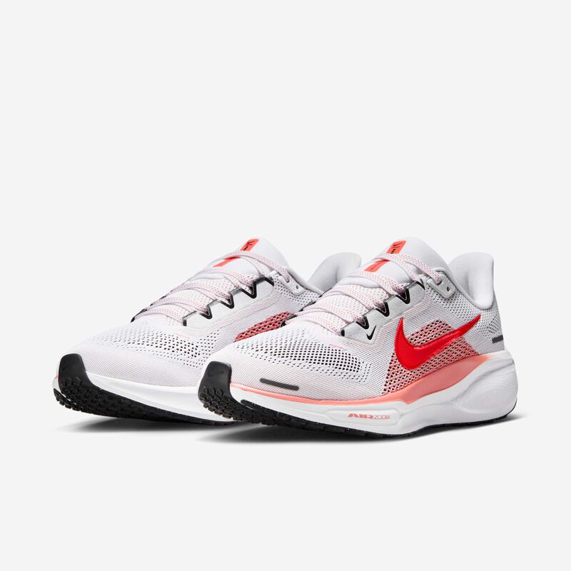 Nike Pegasus 41, Blanco/Brasa Mágica/Negro/Carmesí Brillante, hi-res