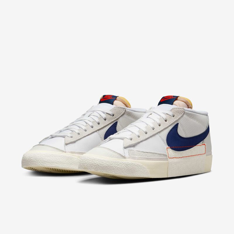 Nike Blazer Low Pro Club, Blanco/Rojo Picante/Fantasma/Azul Marino Medianoche, hi-res