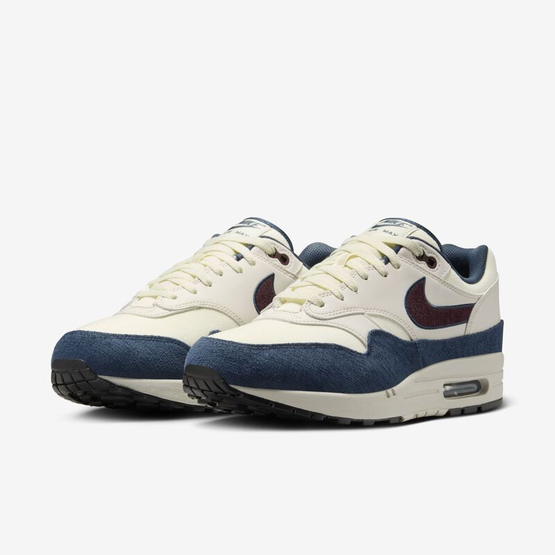 Nike Air Max 1, Leche De Coco/Azul Marino Militar/Marrón Verdoso Claro/Burdeos Enérgico, hi-res