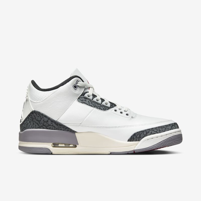 Air Jordan 3 Retro, Blanco Cumbre/Gris Cemento/Negro/Rojo Pasión, hi-res