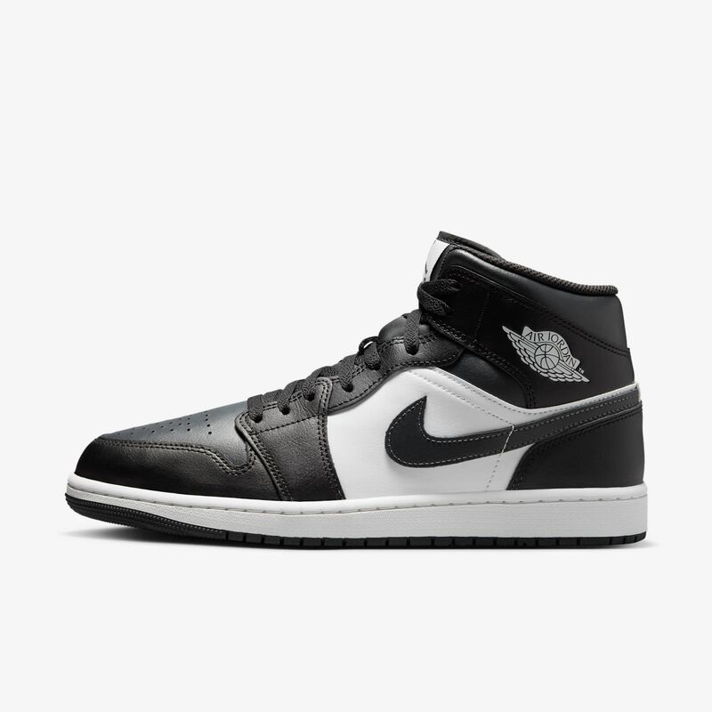 Air Jordan 1 Mid, Negro/Blanco Cumbre/Sombrío Apagado, hi-res