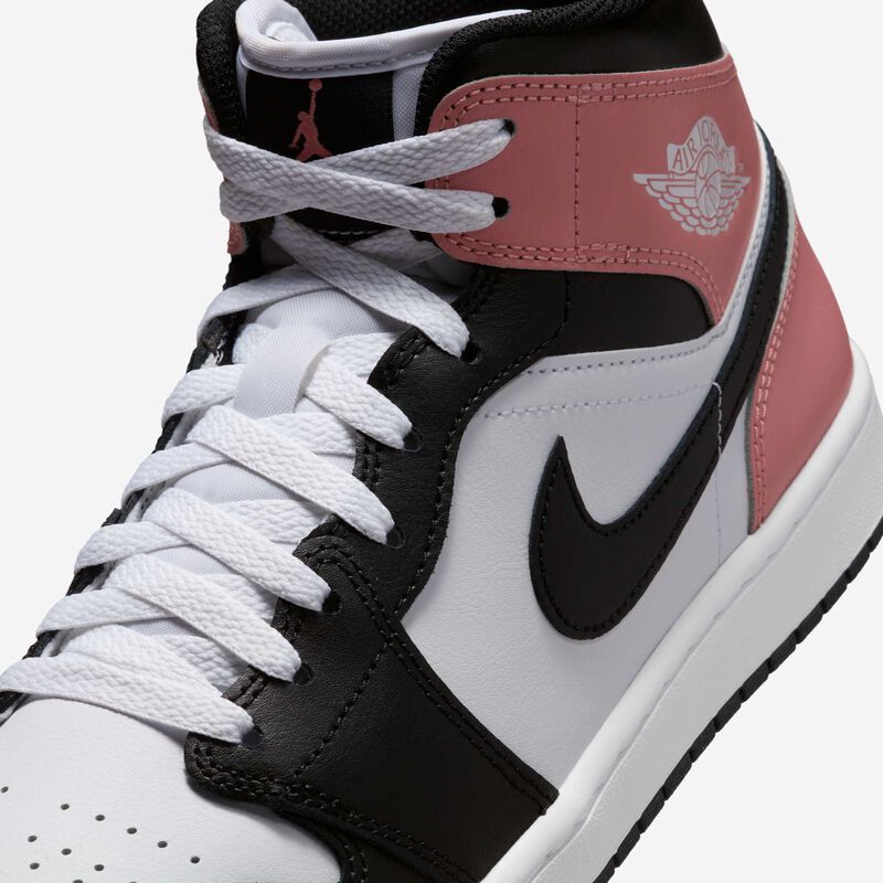 Air Jordan 1 Mid, Blanco/Rosa Óxido/Negro, hi-res
